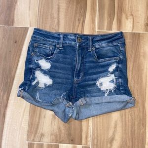 High waisted jean shorts